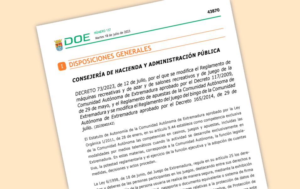 extremadura El control de acceso centra las modificaciones normativas publicadas esta semana en Extremadura